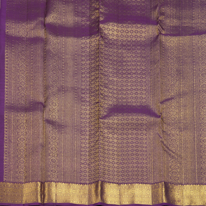 Hayagrivas Handloom Lavender Kanjivaram Silk Saree with Purple Border KBF652G4-4