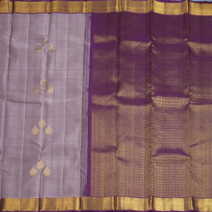 Hayagrivas Handloom Lavender Kanjivaram Silk Saree with Purple Border KBF652G4-4