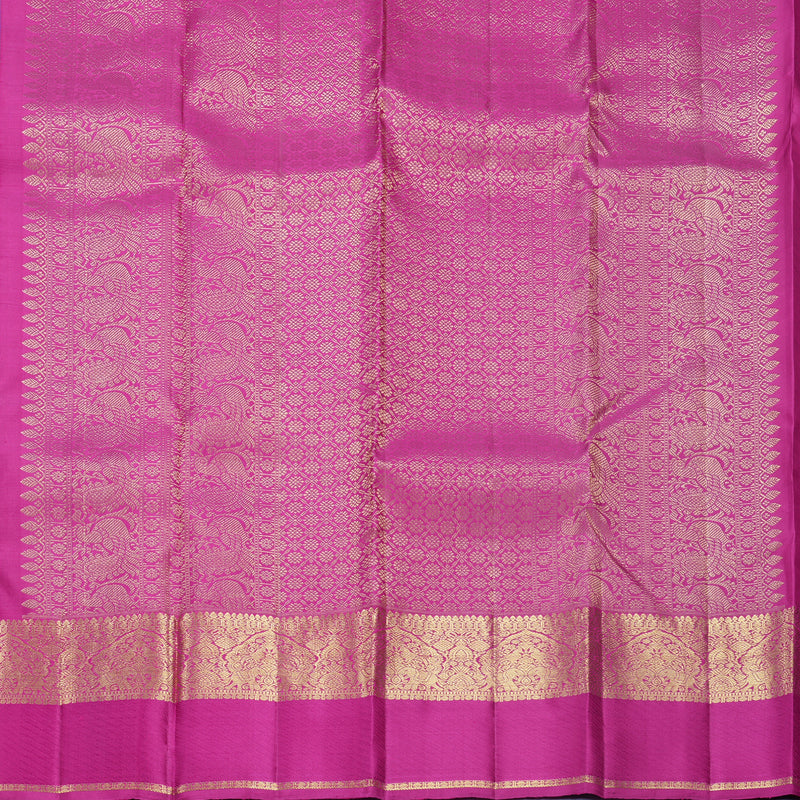 Hayagrivas Handloom Purple Kanjivaram Silk Saree with Rani Pink Border KBF652G4-5