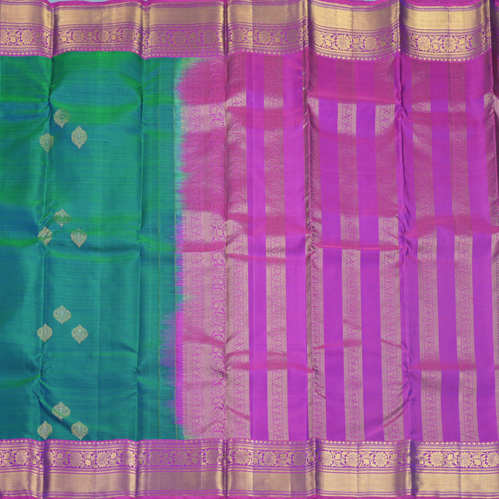 Hayagrivas Handloom Mayilkazhuthu Kanjivaram Silk Saree with Purple Border KBF652G4-7