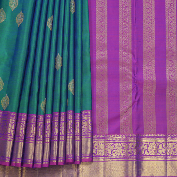 Hayagrivas Handloom Mayilkazhuthu Kanjivaram Silk Saree with Purple Border KBF652G4-7