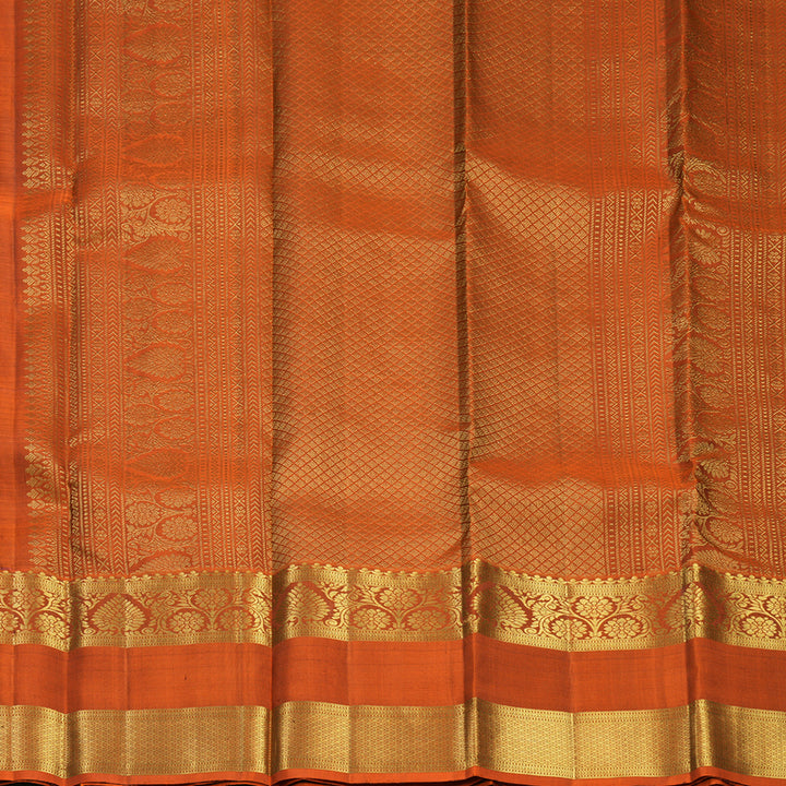 Hayagrivas Handloom Purple Kanjivaram Silk Saree with Rust Orange Border KBF652G4-8