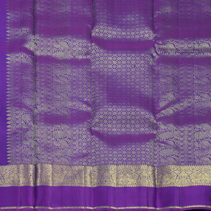Hayagrivas Handloom Mayilkazhuthu Kanjivaram Silk Saree with Purple Border KBF652G4-9