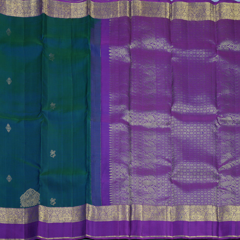 Hayagrivas Handloom Mayilkazhuthu Kanjivaram Silk Saree with Purple Border KBF652G4-9