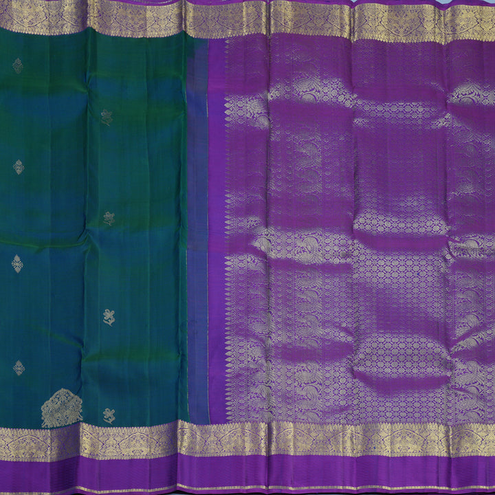 Hayagrivas Handloom Mayilkazhuthu Kanjivaram Silk Saree with Purple Border KBF652G4-9