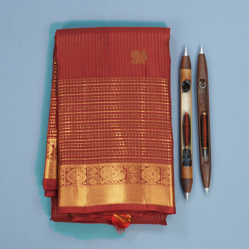 Hayagrivas Handloom Red Kanjivaram Silk Saree KBF652G5-4