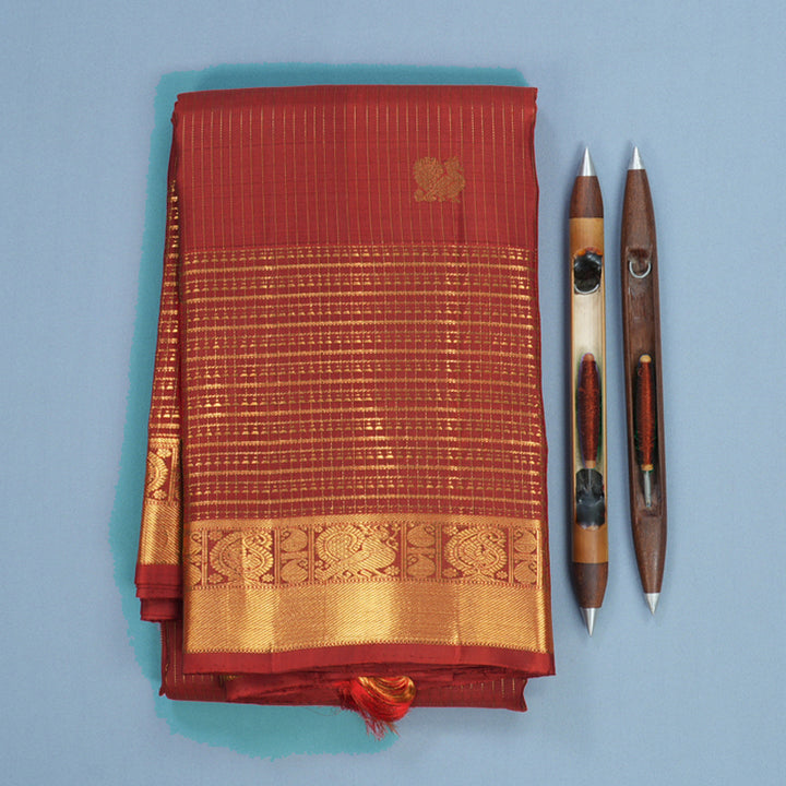 Hayagrivas Handloom Red Kanjivaram Silk Saree KBF652G5-4