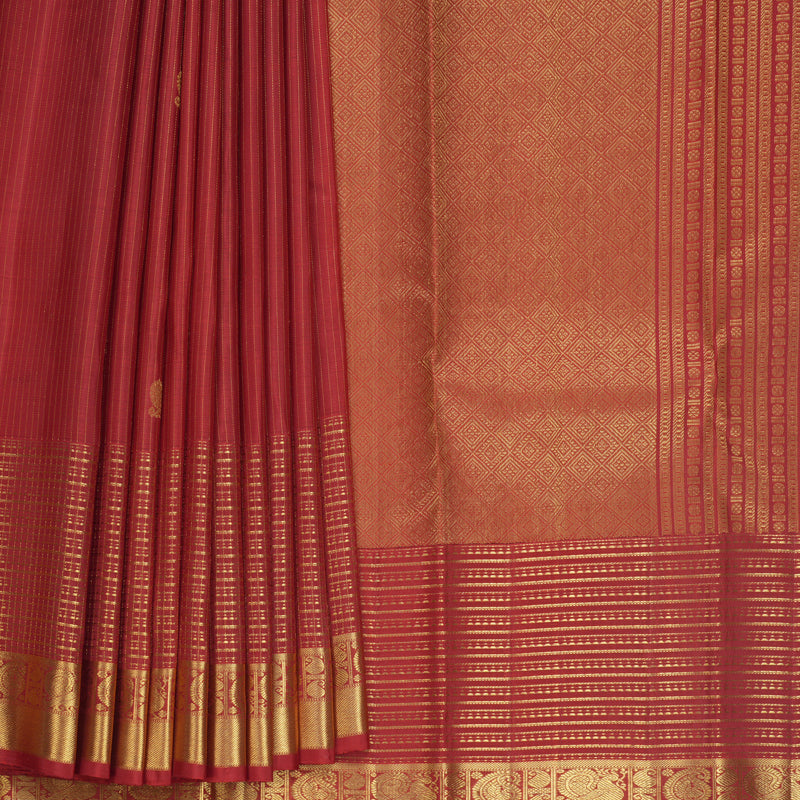 Hayagrivas Handloom Red Kanjivaram Silk Saree KBF652G5-4
