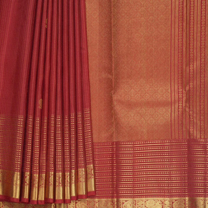 Hayagrivas Handloom Red Kanjivaram Silk Saree KBF652G5-4