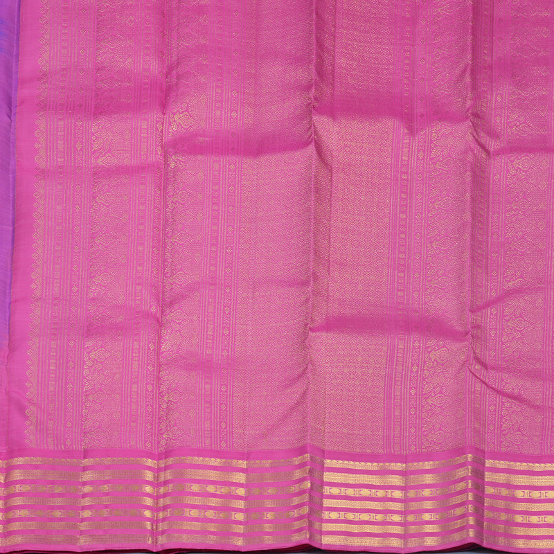 Hayagrivas Handloom Purple Kanjivaram Silk Saree with Pink Border KBF652G5-5