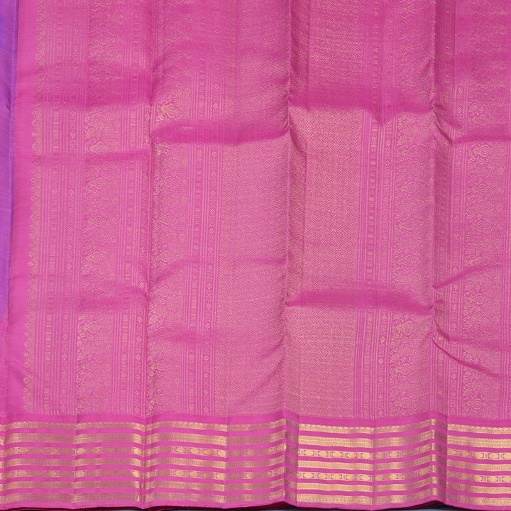 Hayagrivas Handloom Purple Kanjivaram Silk Saree with Pink Border KBF652G5-5