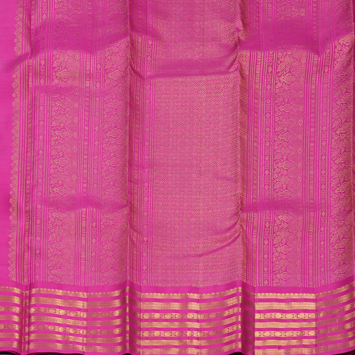 Hayagrivas Handloom Purple Kanjivaram Silk Saree with Rani Pink Border KBF652G5-6