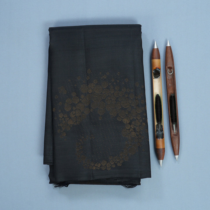 Hayagrivas Handloom Black Kanjivaram Silk Saree KBF653G1-2