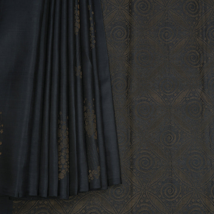 Hayagrivas Handloom Black Kanjivaram Silk Saree KBF653G1-2
