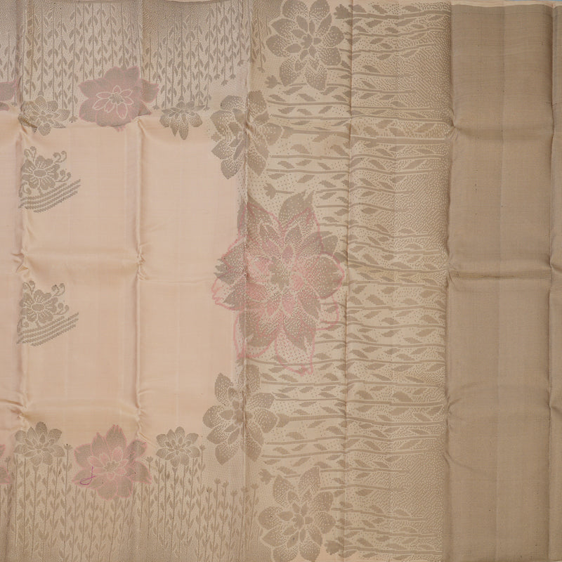 Hayagrivas Handloom Beige Kanjivaram Silk Saree KBF653G4-2
