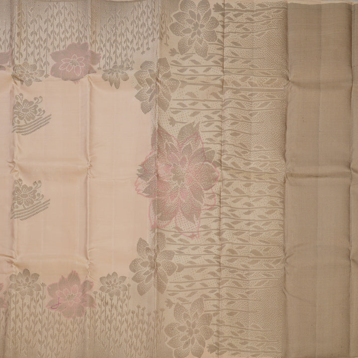 Hayagrivas Handloom Beige Kanjivaram Silk Saree KBF653G4-2