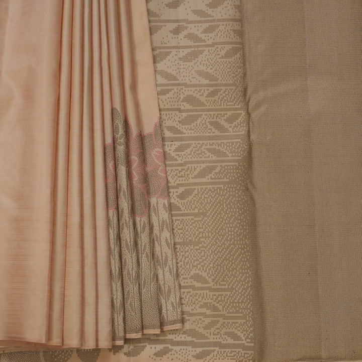 Hayagrivas Handloom Beige Kanjivaram Silk Saree KBF653G4-2