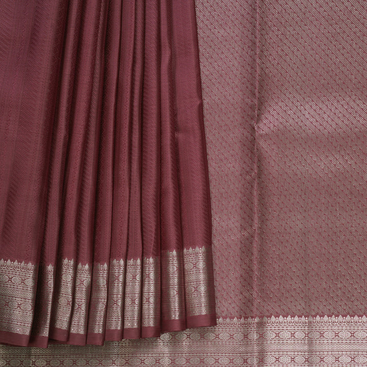 Hayagrivas Handloom Rosewood Pink Kanjivaram Silk Saree KBF653G5-1