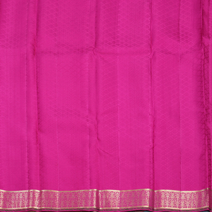 Hayagrivas Handloom Pista Green Kanjivaram Silk Saree with Cream Border KBF653G6-3