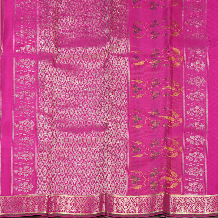 Hayagrivas Handloom Pista Green Kanjivaram Silk Saree with Cream Border KBF653G6-3