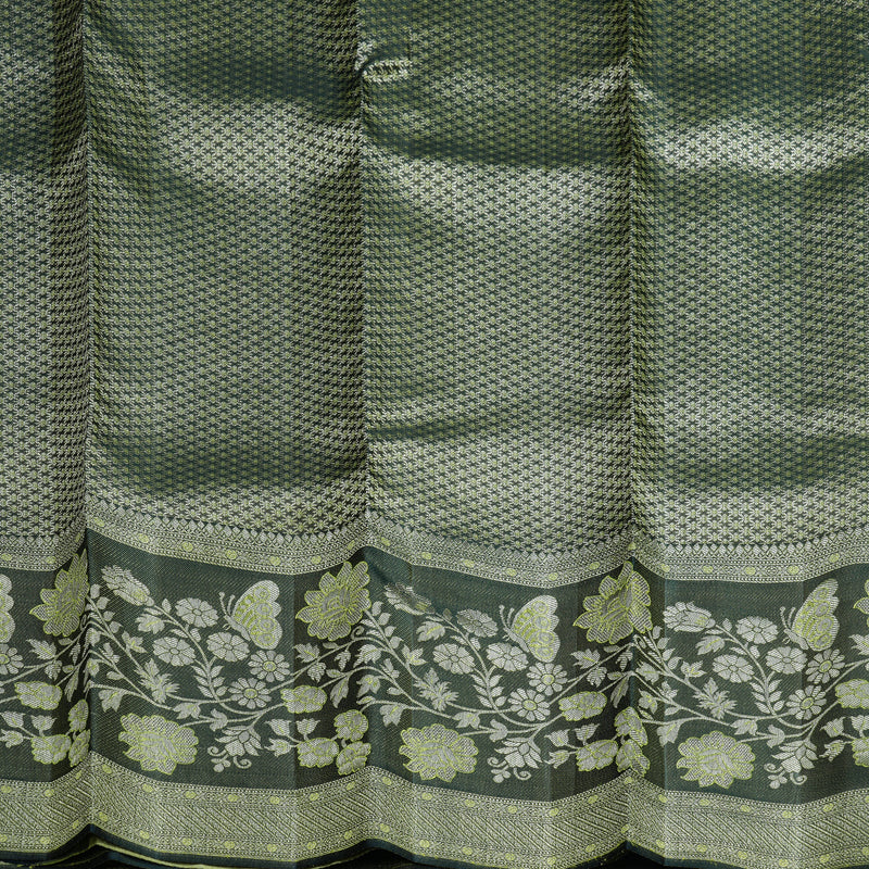 Hayagrivas Handloom Lime Green Kanjivaram Silk Saree with Karum Pachai Border KBF653G9-7