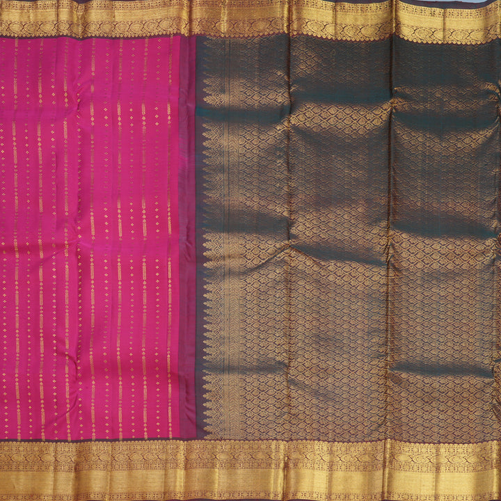 Hayagrivas Handloom Pink Kanjivaram Silk Saree with Manthalir Border KBF656G11-3