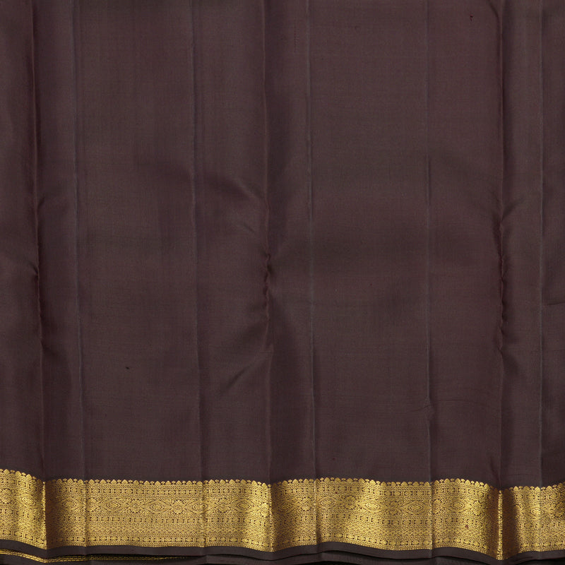 Hayagrivas Handloom Dark Brown Kanjivaram Silk Saree KBF656G12-1