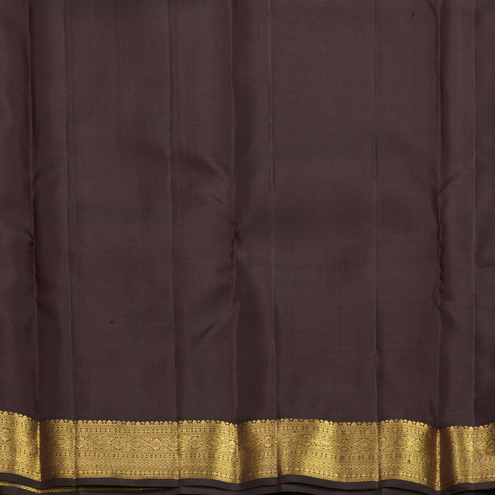 Hayagrivas Handloom Dark Brown Kanjivaram Silk Saree KBF656G12-1