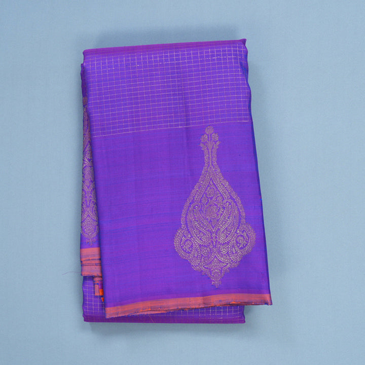 Hayagrivas Handloom Purple Kanjivaram Silk Saree KBF656G13-2