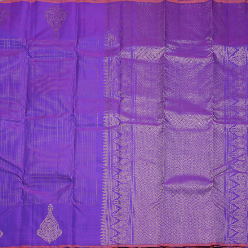 Hayagrivas Handloom Purple Kanjivaram Silk Saree KBF656G13-2