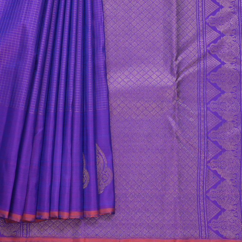 Hayagrivas Handloom Purple Kanjivaram Silk Saree KBF656G13-2