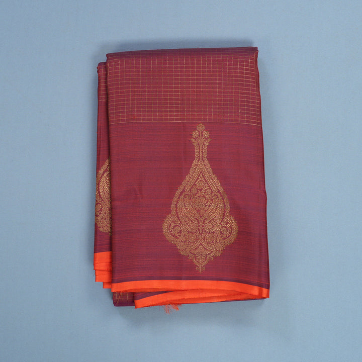 Hayagrivas Handloom Wine Maroon Kanjivaram Silk Saree KBF656G13-4