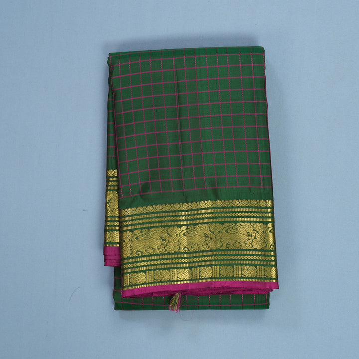 Hayagrivas Handloom Bottle Green Kanjivaram Silk Saree KBF656G15-2