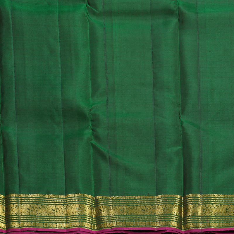 Hayagrivas Handloom Bottle Green Kanjivaram Silk Saree KBF656G15-2