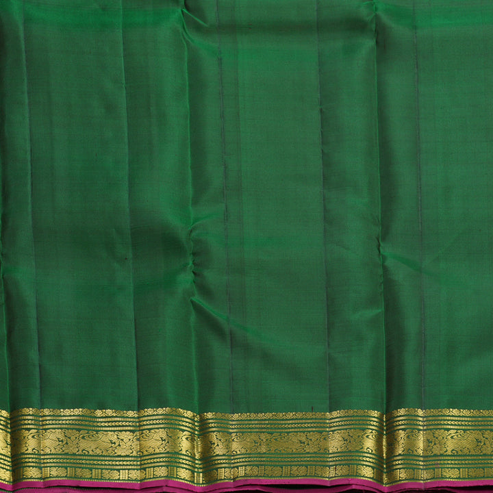 Hayagrivas Handloom Bottle Green Kanjivaram Silk Saree KBF656G15-2