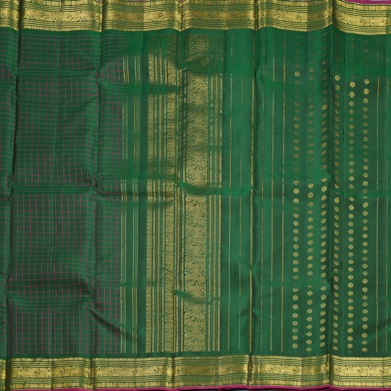 Hayagrivas Handloom Bottle Green Kanjivaram Silk Saree KBF656G15-2