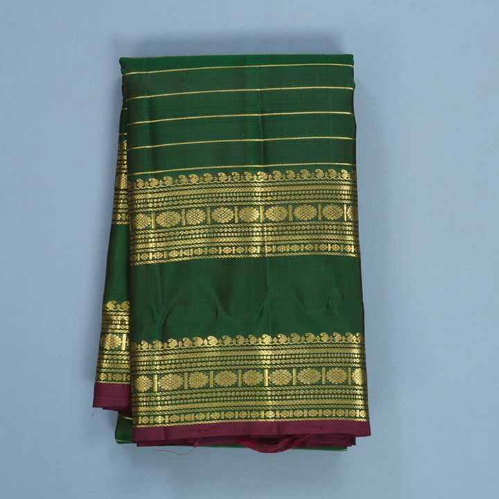 Hayagrivas Handloom Bottle Green Kanjivaram Silk Saree KBF656G15-5