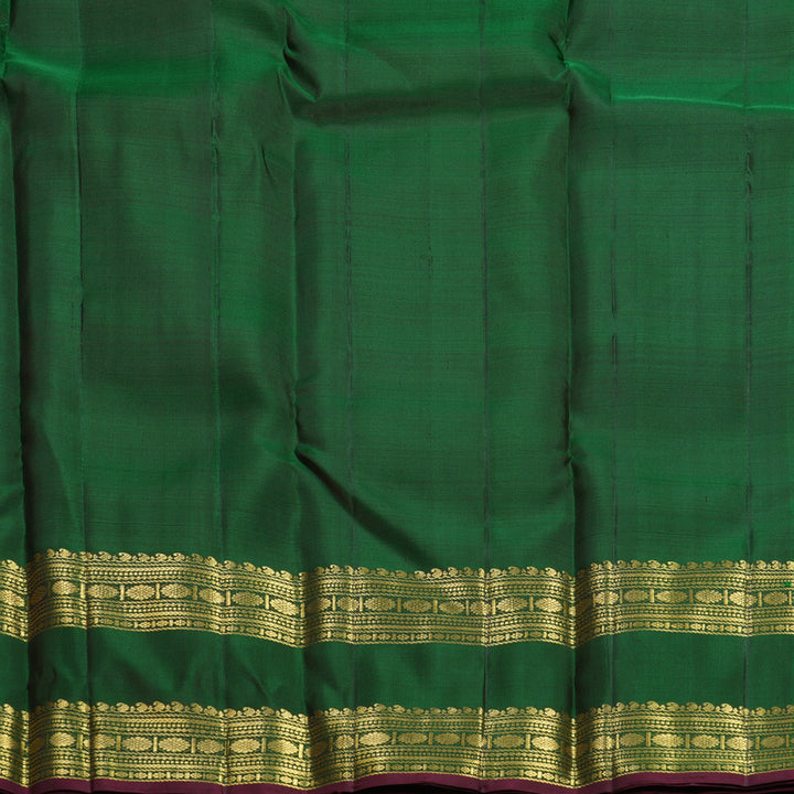 Hayagrivas Handloom Bottle Green Kanjivaram Silk Saree KBF656G15-5