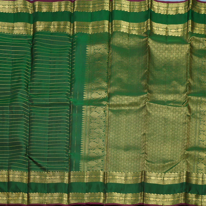 Hayagrivas Handloom Bottle Green Kanjivaram Silk Saree KBF656G15-5