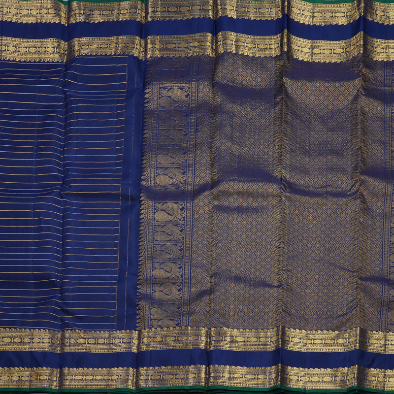 Hayagrivas Handloom Navy Blue Kanjivaram Silk Saree KBF656G15-6