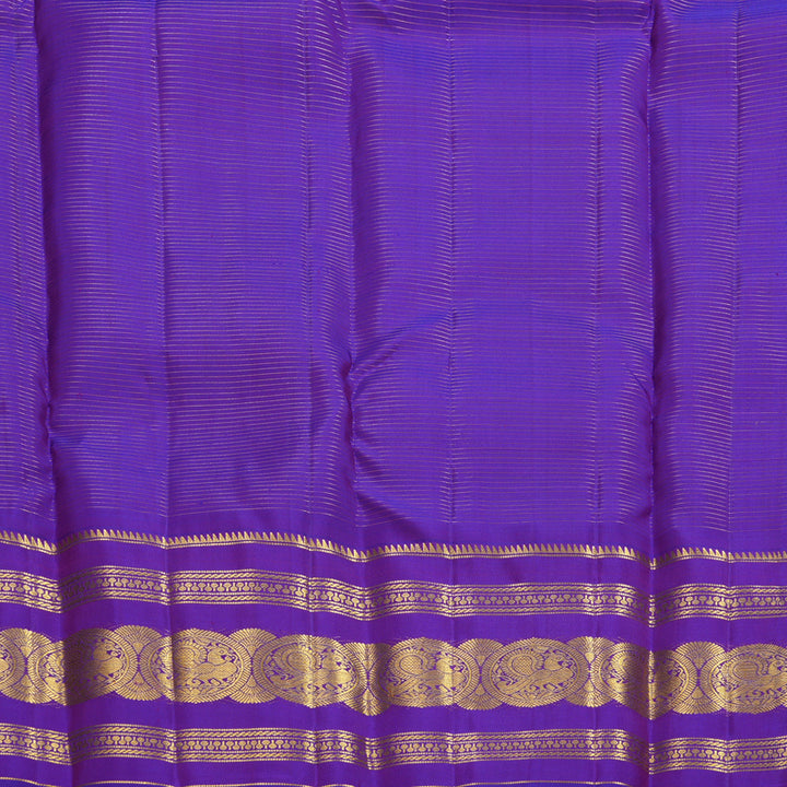 Hayagrivas Handloom Dual Toned (Peacock Green & Purple) Kanjivaram Silk Saree KBF656G17-1