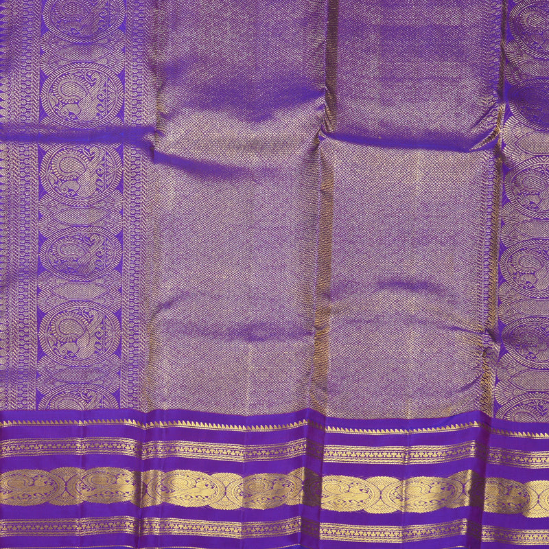 Hayagrivas Handloom Dual Toned (Peacock Green & Purple) Kanjivaram Silk Saree KBF656G17-1
