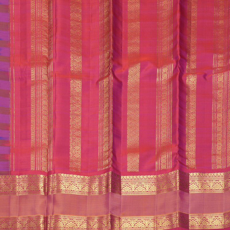 Hayagrivas Handloom Purple & Manthalir Stripes Kanjivaram Silk Saree KBF656G18-2