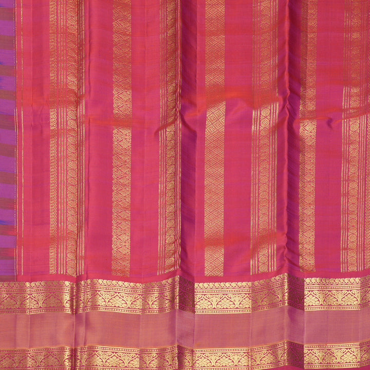 Hayagrivas Handloom Purple & Manthalir Stripes Kanjivaram Silk Saree KBF656G18-2