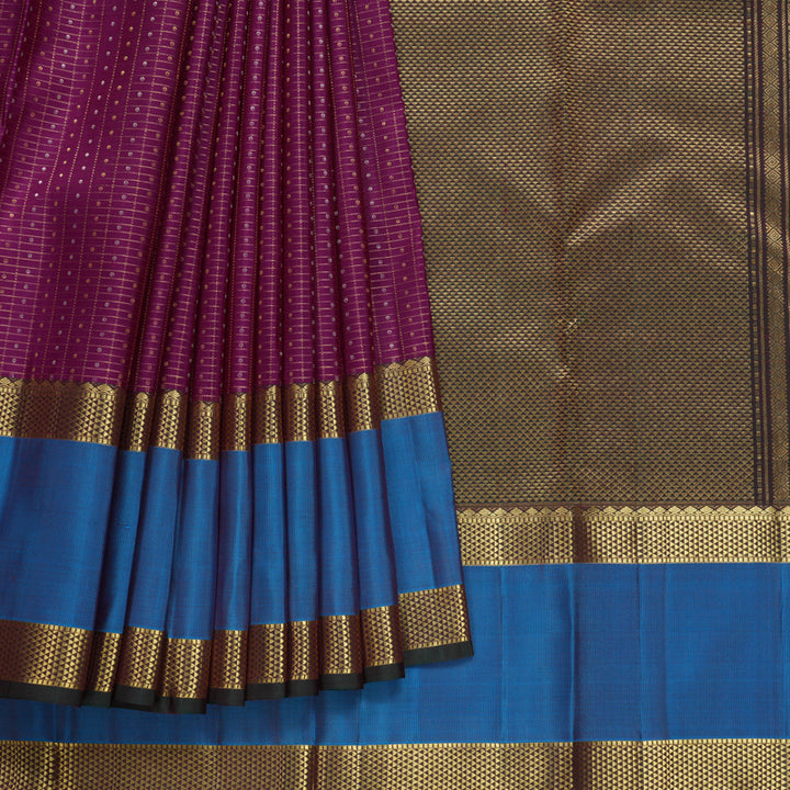 Hayagrivas Handloom Vadamalli Purple Kanjivaram Silk Saree KBF656G19-4