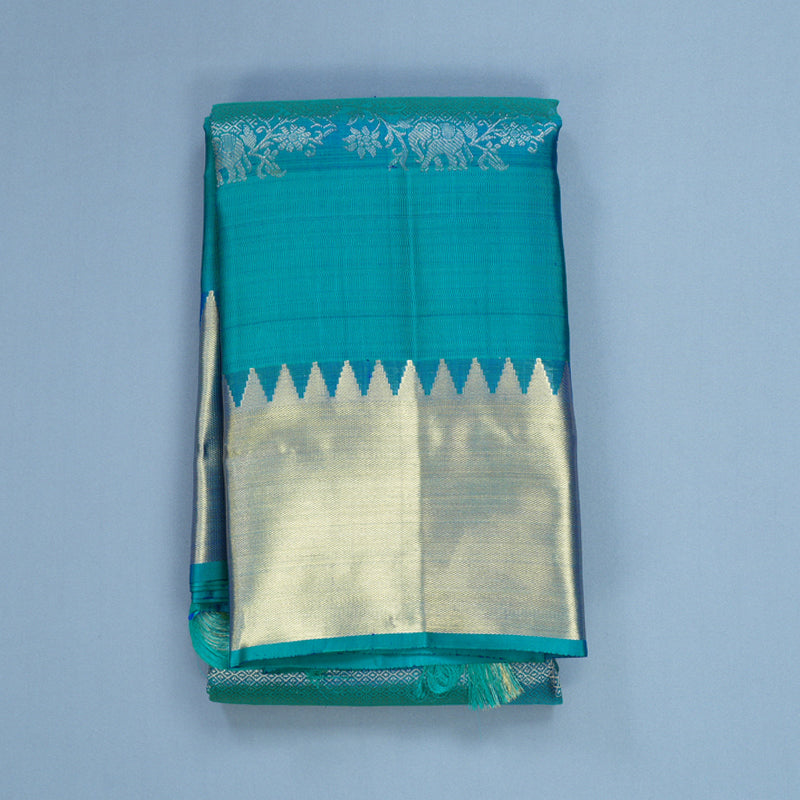Hayagrivas Handloom Mayilkazhuthu Kanjivaram Silk Saree KBF656G19-5