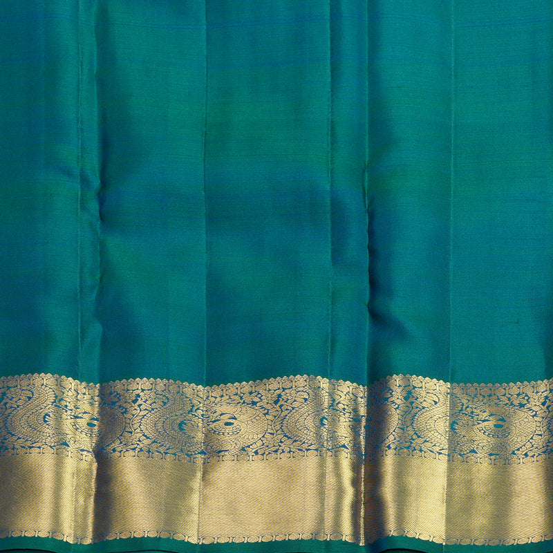 Hayagrivas Handloom Dual Tone (Green & Blue) Kanjivaram Silk Saree KBF656G19-7