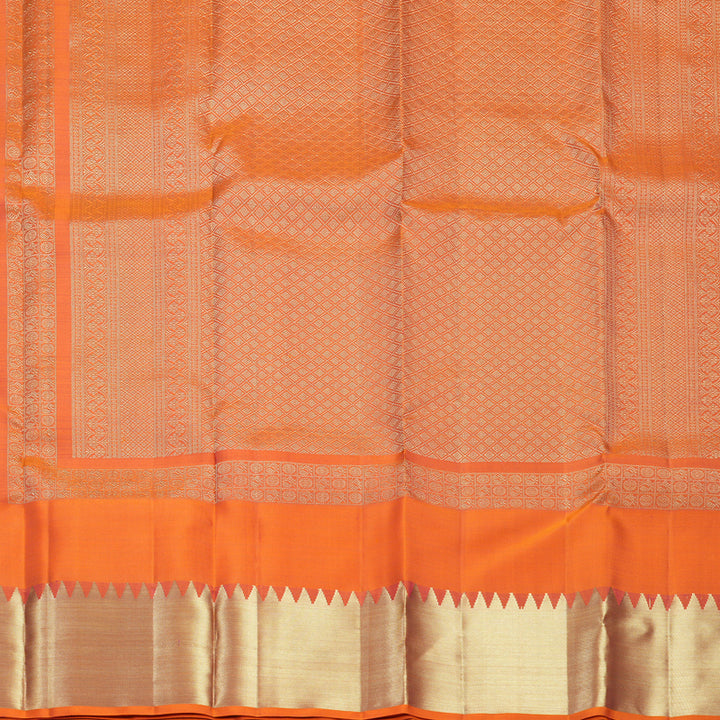 Hayagrivas Handloom Orange Kanjivaram Silk Saree KBF656G19-8