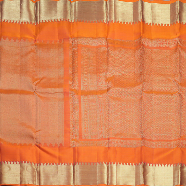 Hayagrivas Handloom Orange Kanjivaram Silk Saree KBF656G19-8