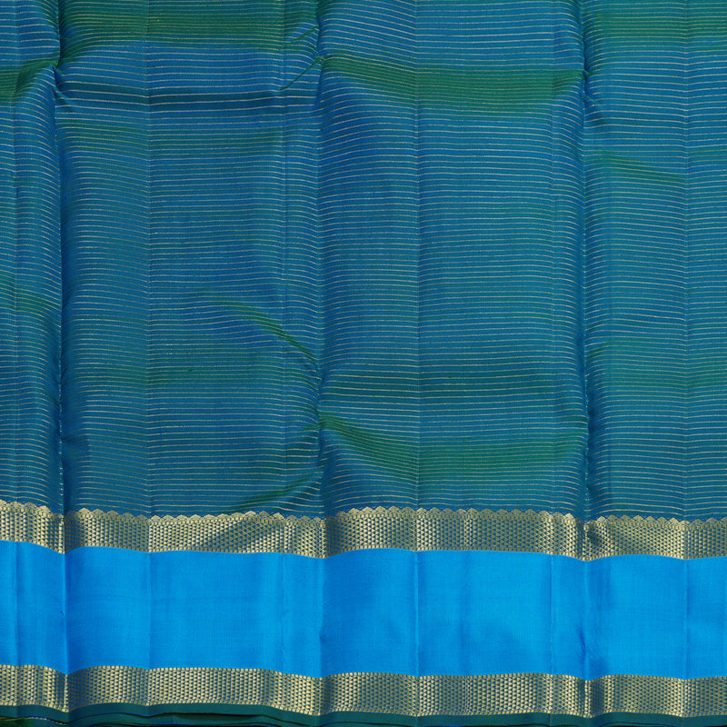 Hayagrivas Handloom Mayilkazhuthu Kanjivaram Silk Saree with Aqua Blue Border KBF656G19-9